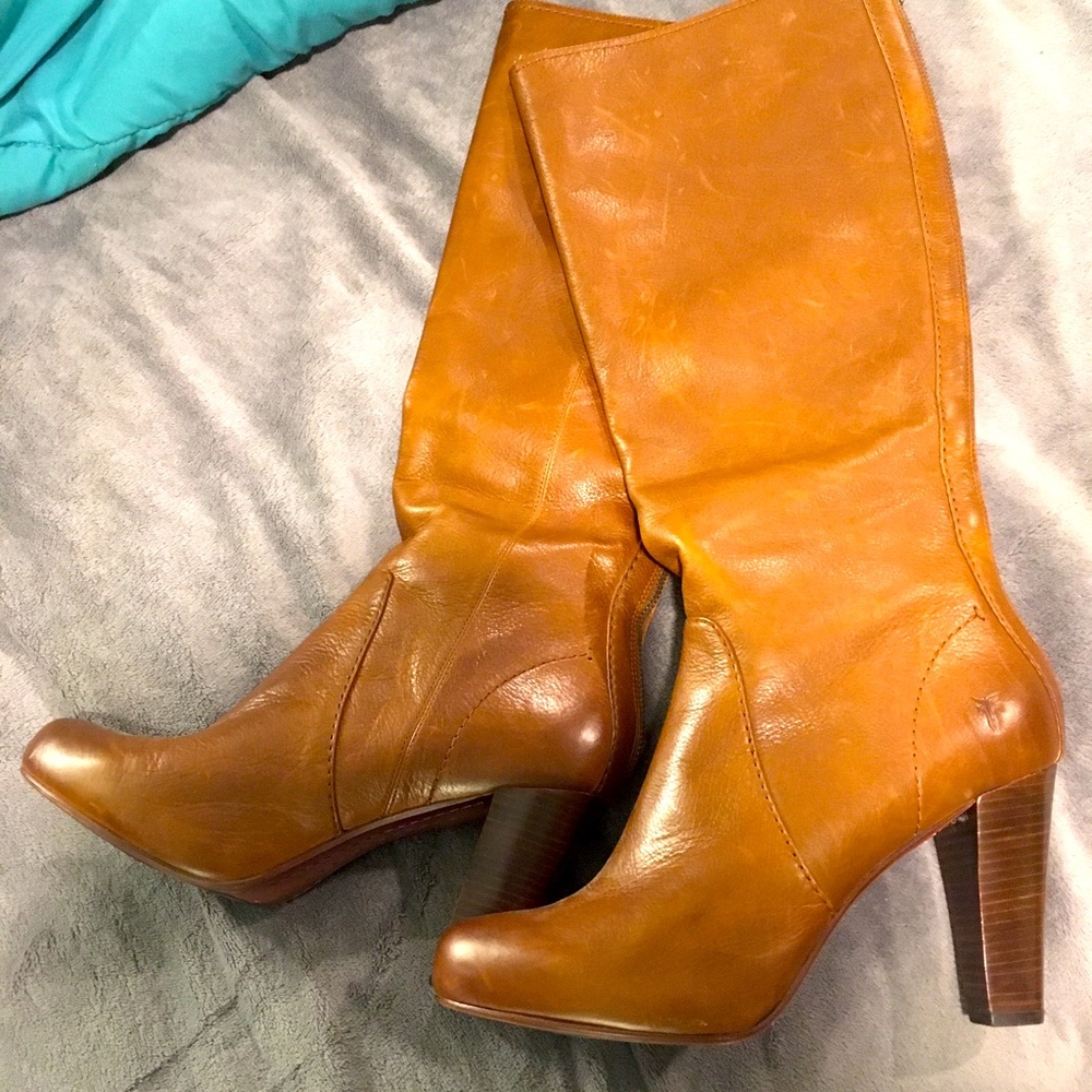 Never worn frye cognac boots size 10